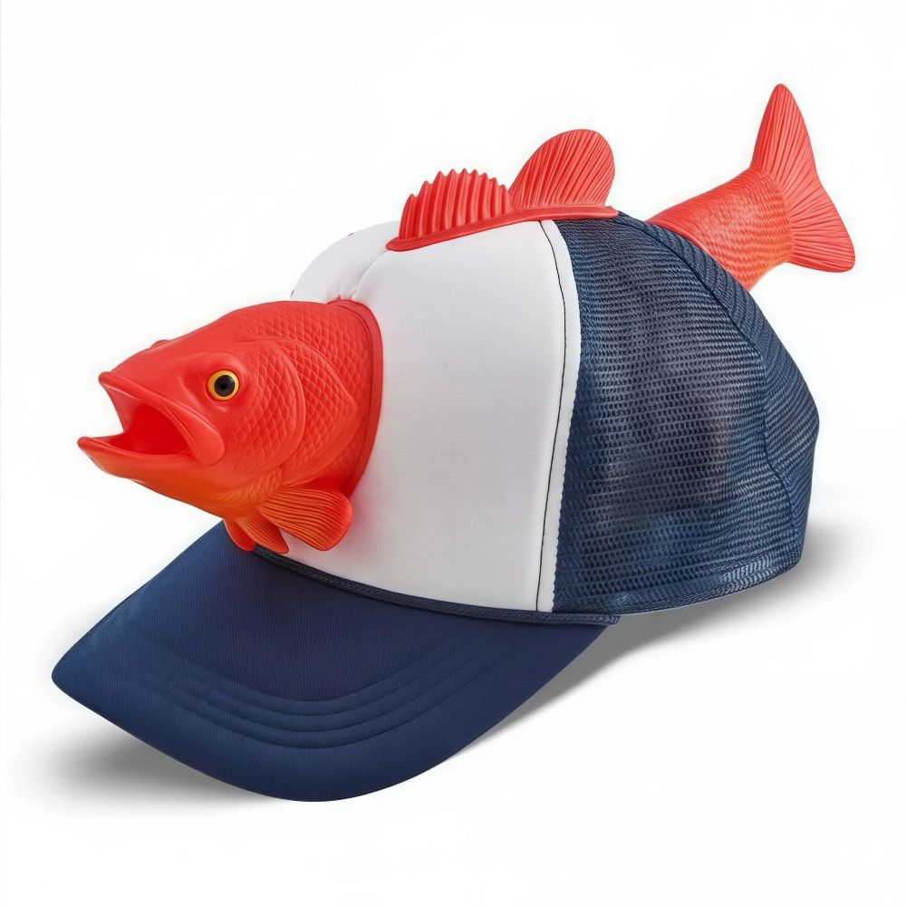 3D Printing Lure - 재미있는 3D 물고기 동물 트러커 모자,