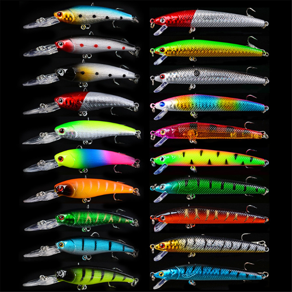3D Printing Lure - 20 개/몫 미노우 낚시 미끼 세트베이스