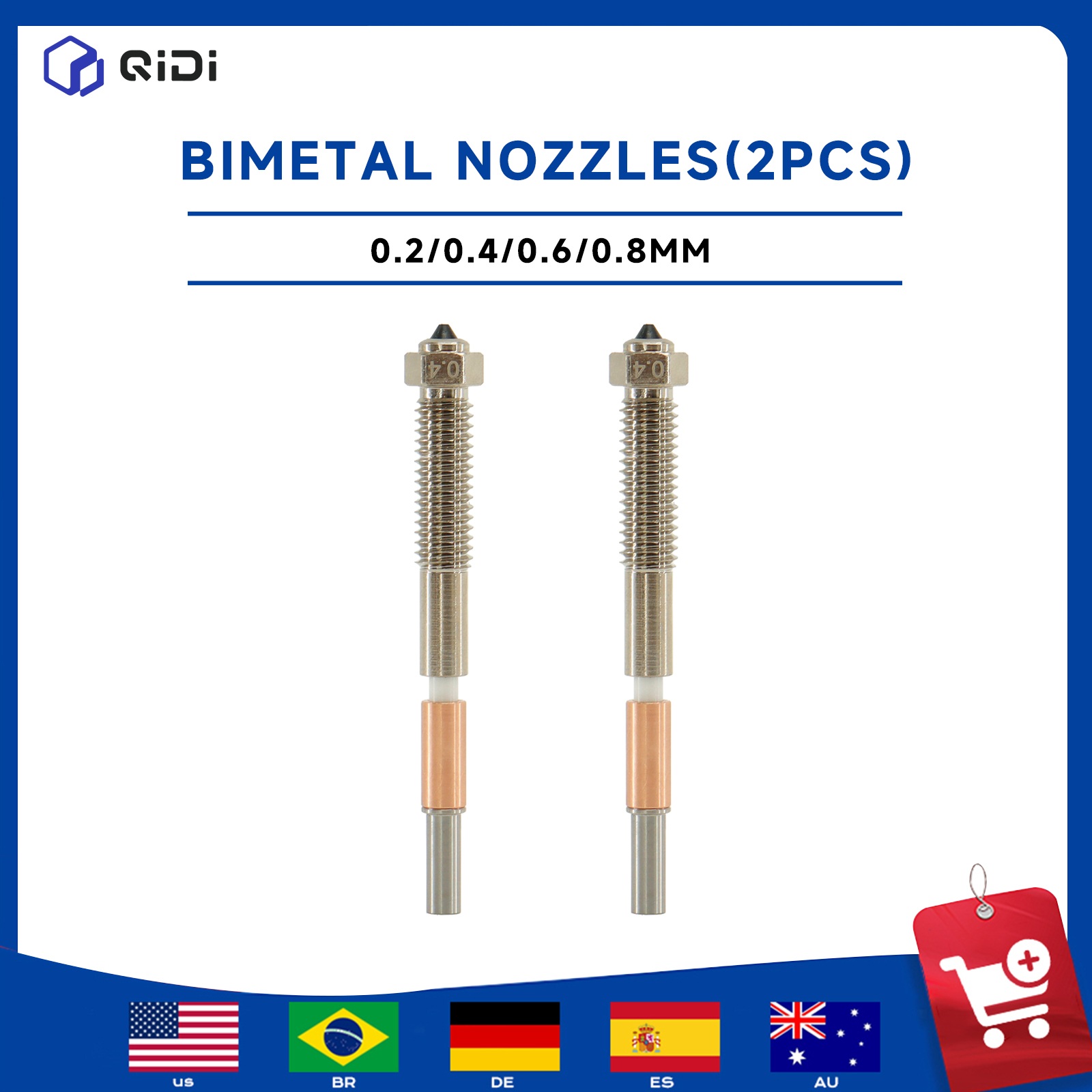 3D Printing Nozzle - QIDI Max 4 3D 프린터 바이메탈