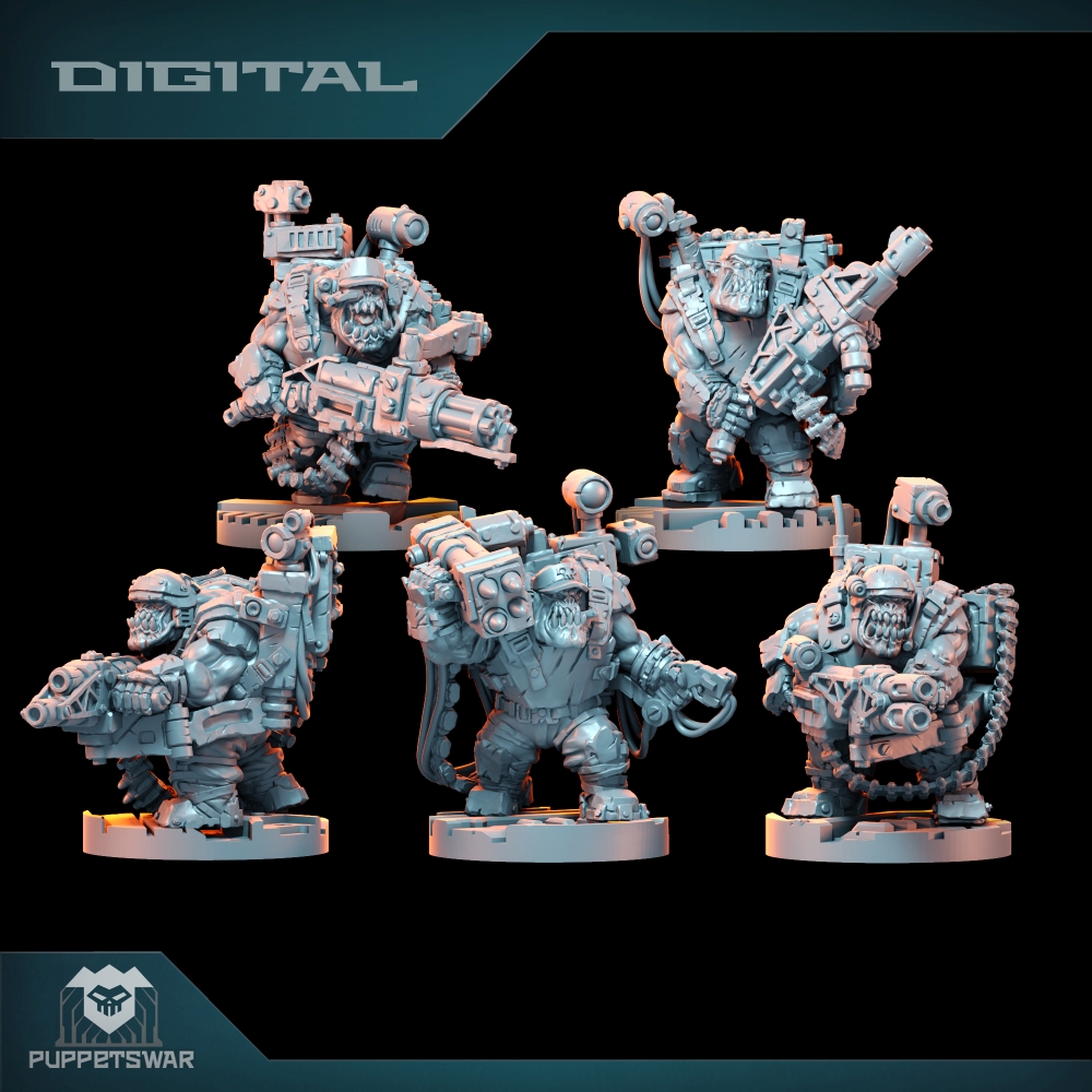 3D Printing Action Figure - Orc Ultimate Badasses Squad, 녹색 피부