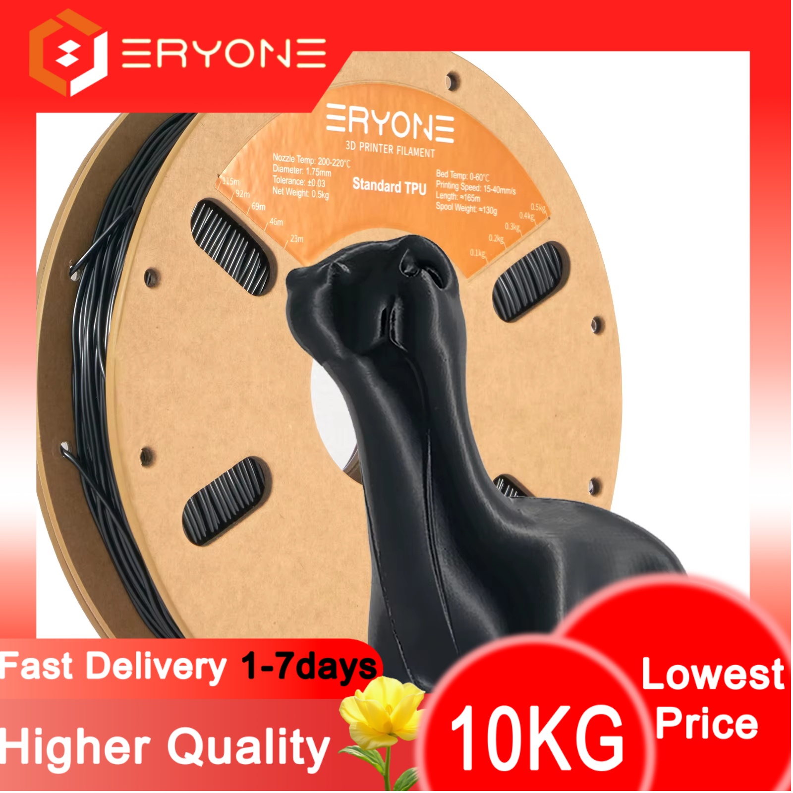 Tpu Flexible Filament - Eryone 유연한 TPU 필라멘트 1.75mm 3D