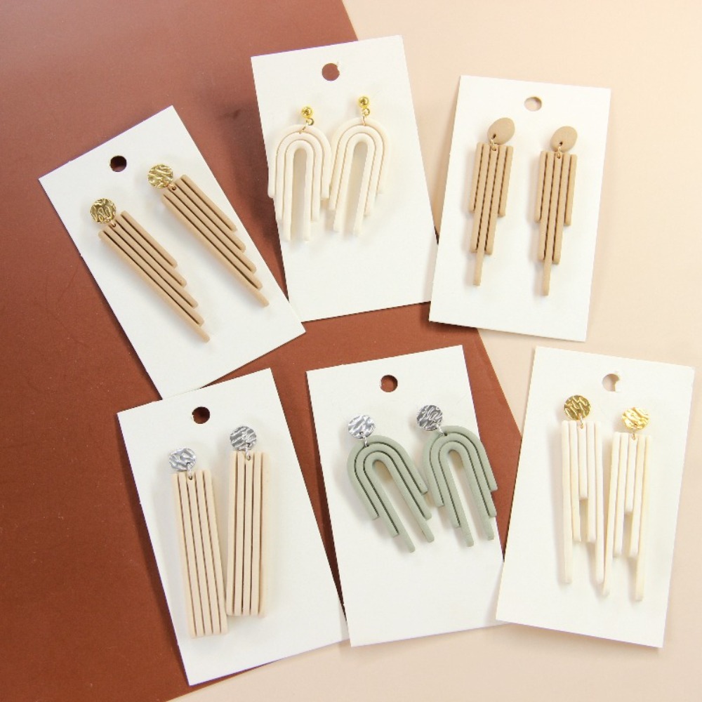 3D Printing Earrings - 4개 기하학적 태슬 폴리머 클레이 커터
