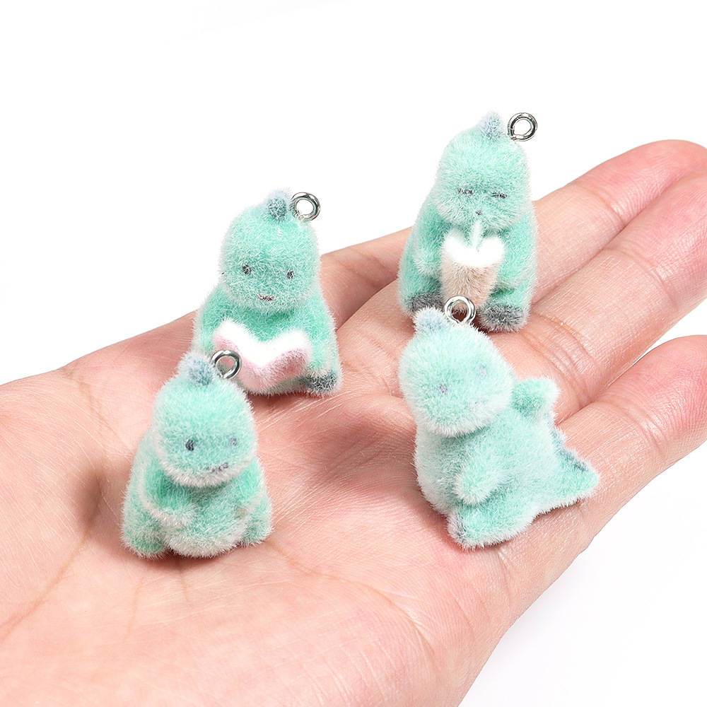 3D Printing Earrings - 4개입 3D 미니 공룡 펜던트 플러피