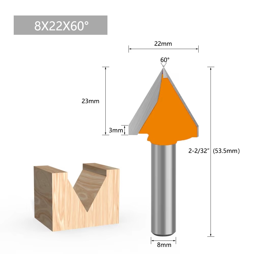1PC 8MM 샹크 밀링 커터 목공 조각용 60 90  - 3D Printing Online 리뷰 및 가격