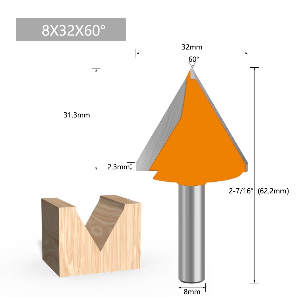 1PC 8MM 샹크 밀링 커터 목공 조각용 60 90  - 3D Printing Online 리뷰 및 가격