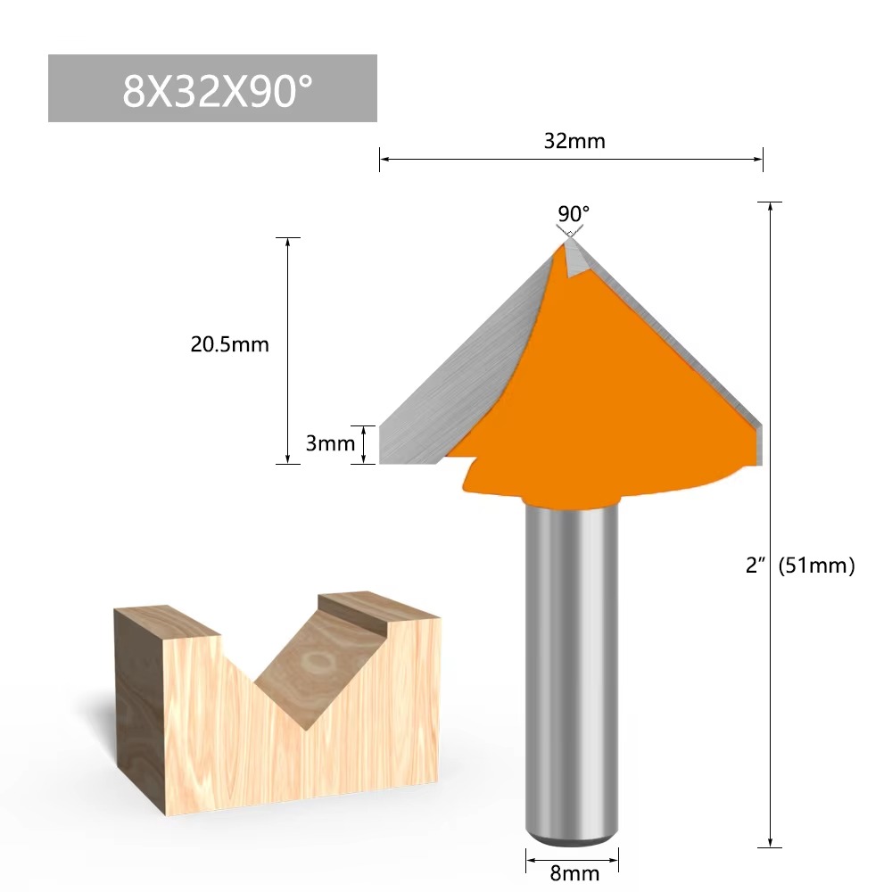 1PC 8MM 샹크 밀링 커터 목공 조각용 60 90  - 3D Printing Online 리뷰 및 가격