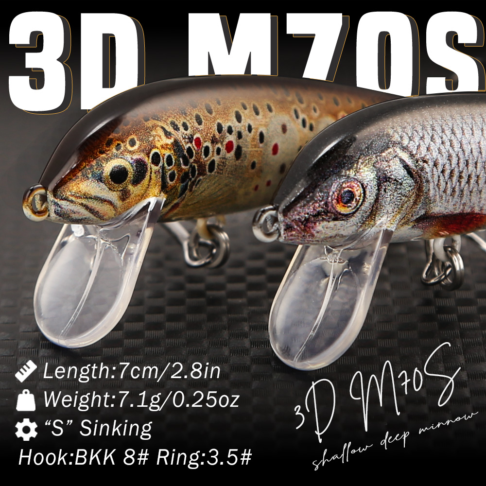 B&U 낚시 루어 싱킹 미노우, 3D 실물 같은 롱 캐 - 3D Printing Lure 리뷰 및 가격