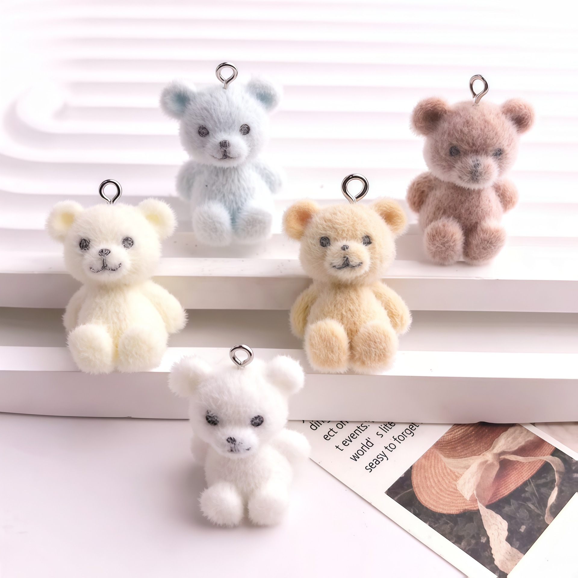 5개 3D 플로킹 곰 레진 참 귀여운 동물 인형 곰 펜 - 3D Printing Earrings 리뷰 및 가격