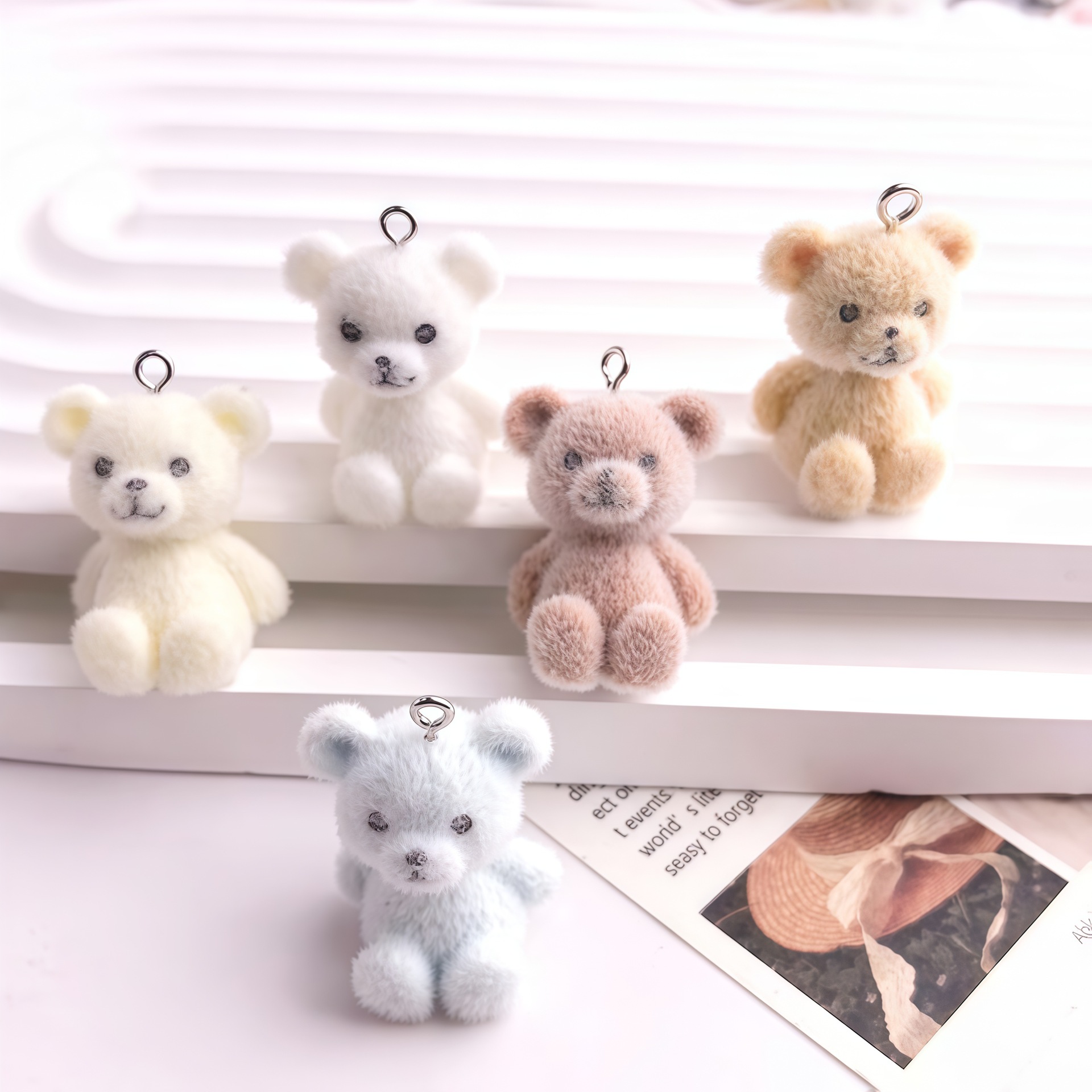 5개 3D 플로킹 곰 레진 참 귀여운 동물 인형 곰 펜 - 3D Printing Earrings 리뷰 및 가격