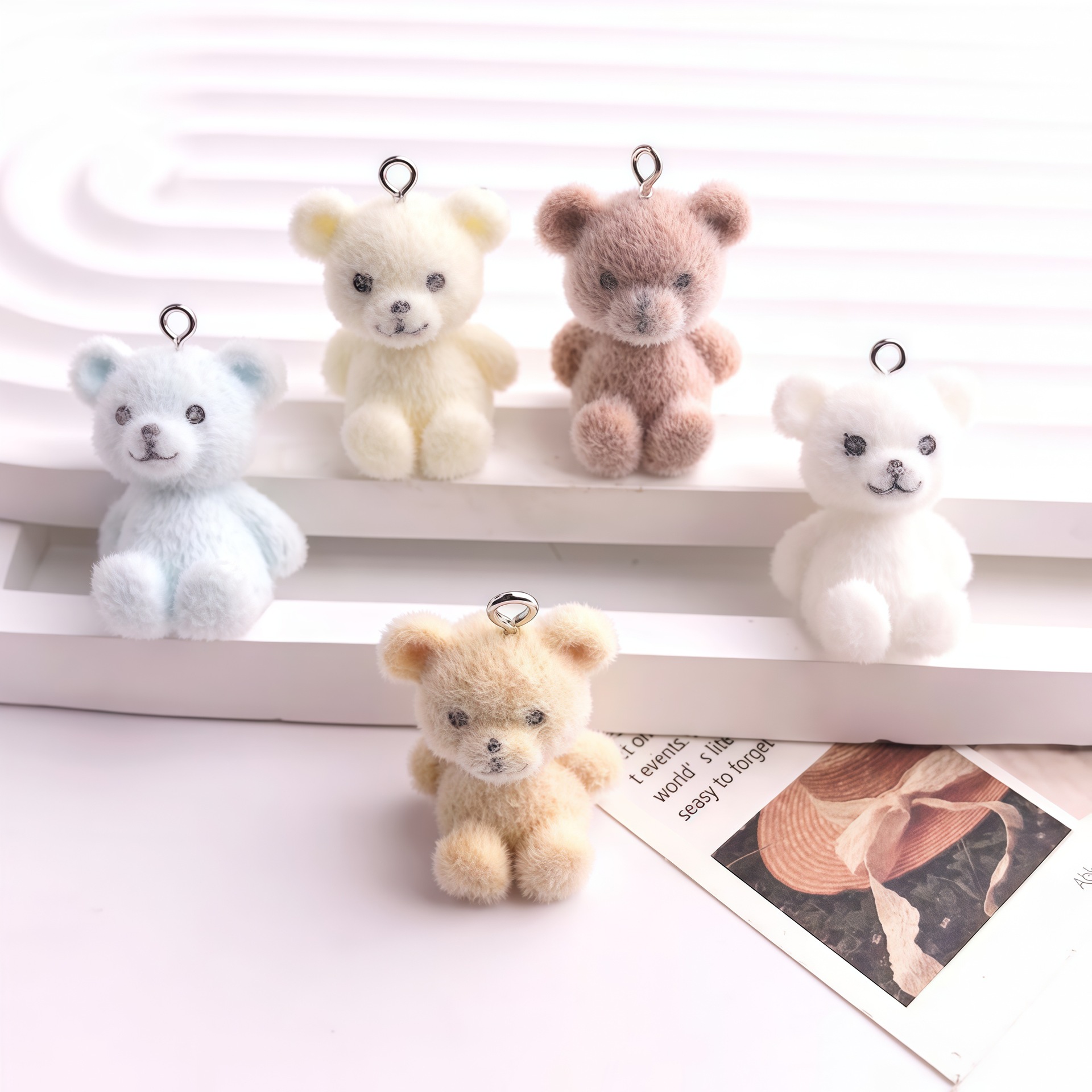 5개 3D 플로킹 곰 레진 참 귀여운 동물 인형 곰 펜 - 3D Printing Earrings 리뷰 및 가격