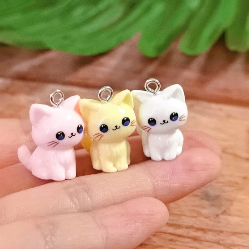 10pcs 3D Kawaii 해피 고양이 수지 참 고양 - 3D Printing Earrings 리뷰 및 가격