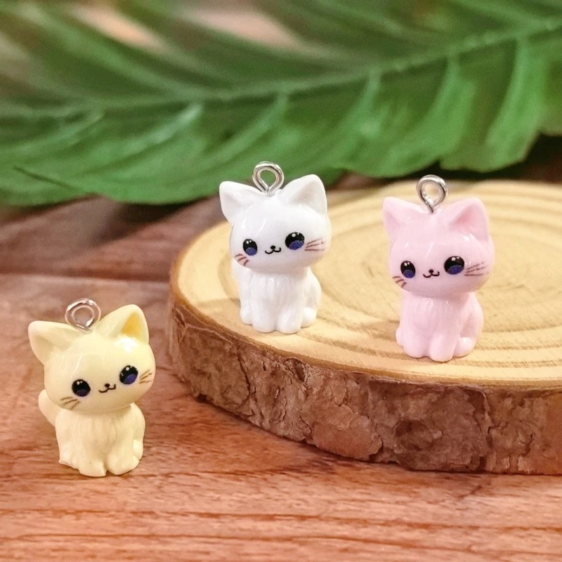 10pcs 3D Kawaii 해피 고양이 수지 참 고양 - 3D Printing Earrings 리뷰 및 가격