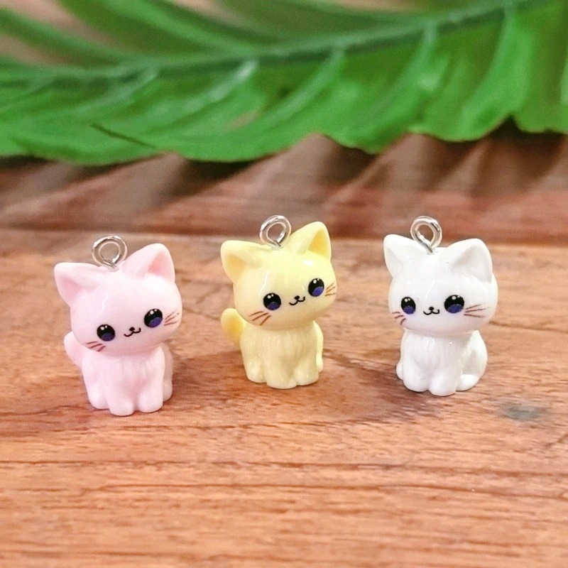 10pcs 3D Kawaii 해피 고양이 수지 참 고양 - 3D Printing Earrings 리뷰 및 가격