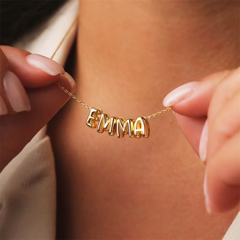 버블 레터 목걸이 맞춤형 3D 버블 레터 풍선 이름 목 - 3D Printing Jewelry 리뷰 및 가격