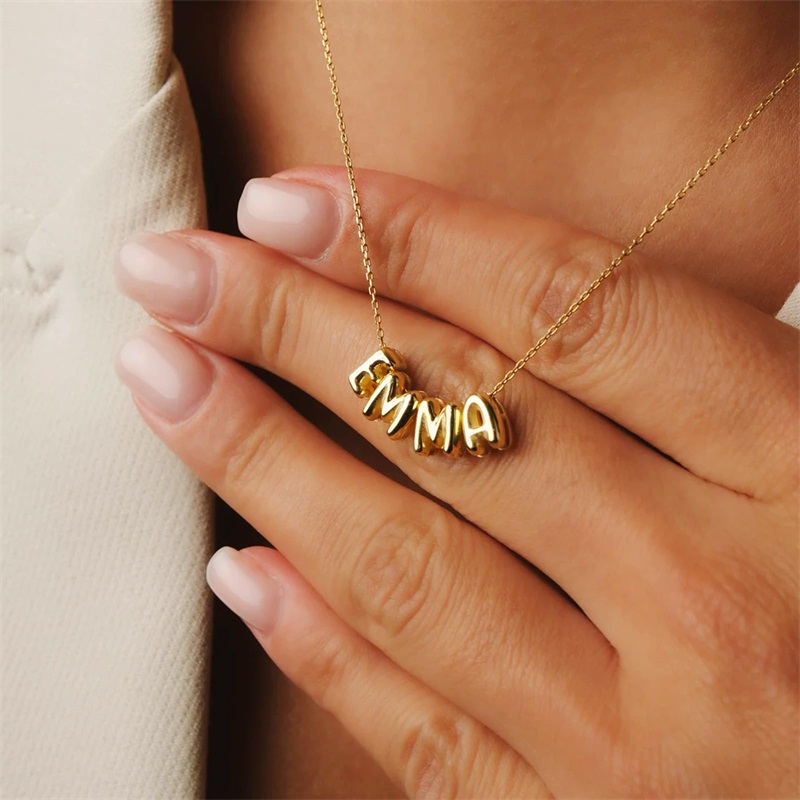 버블 레터 목걸이 맞춤형 3D 버블 레터 풍선 이름 목 - 3D Printing Jewelry 리뷰 및 가격