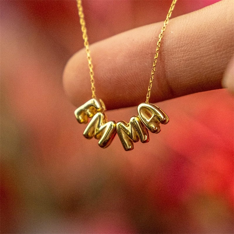 버블 레터 목걸이 맞춤형 3D 버블 레터 풍선 이름 목 - 3D Printing Jewelry 리뷰 및 가격
