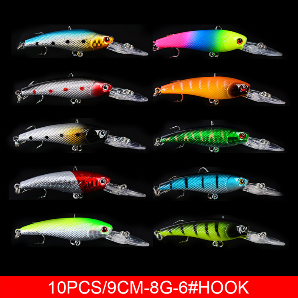 20 개/몫 미노우 낚시 미끼 세트베이스 신선한 바닷물 - 3D Printing Lure 리뷰 및 가격