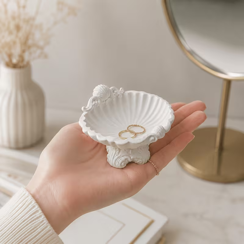 빈티지 바로크 조개 모양 3D 프린팅 보석 트레이 장식 - 3D Printing Earrings 리뷰 및 가격