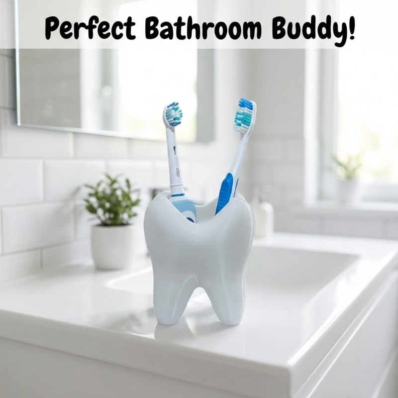 3D 프린팅된 치아 모양 데스크탑 정리함, 칫솔, 화장 - 3D Printing Tooth 리뷰 및 가격