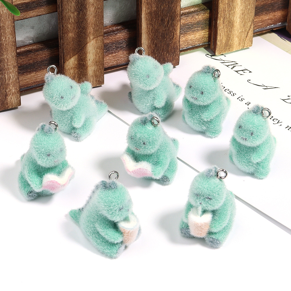 4개입 3D 미니 공룡 펜던트 플러피 플로킹 동물 공룡 - 3D Printing Earrings 리뷰 및 가격