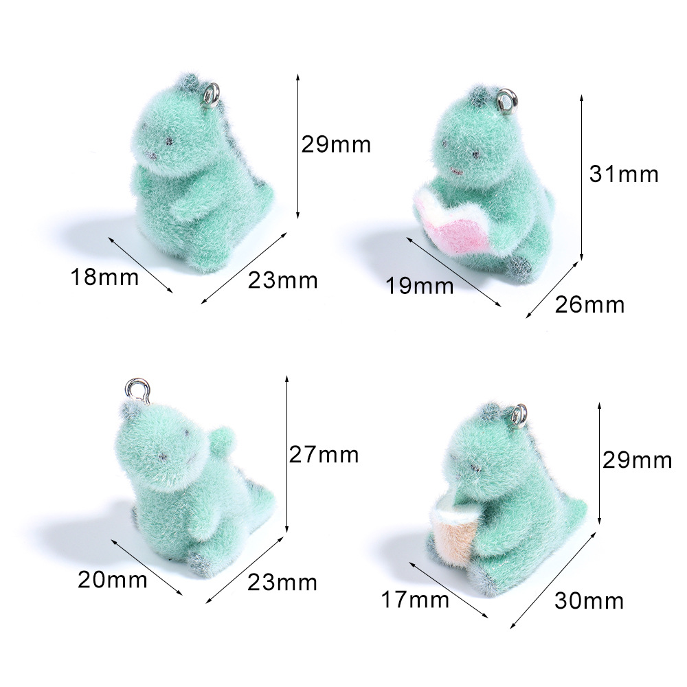 4개입 3D 미니 공룡 펜던트 플러피 플로킹 동물 공룡 - 3D Printing Earrings 리뷰 및 가격