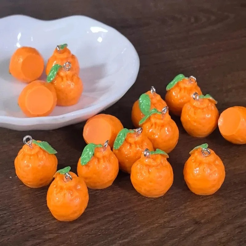 10개 3D 시뮬레이션 데코폰 만다린 오렌지 레진 참  - 3D Printing Earrings 리뷰 및 가격