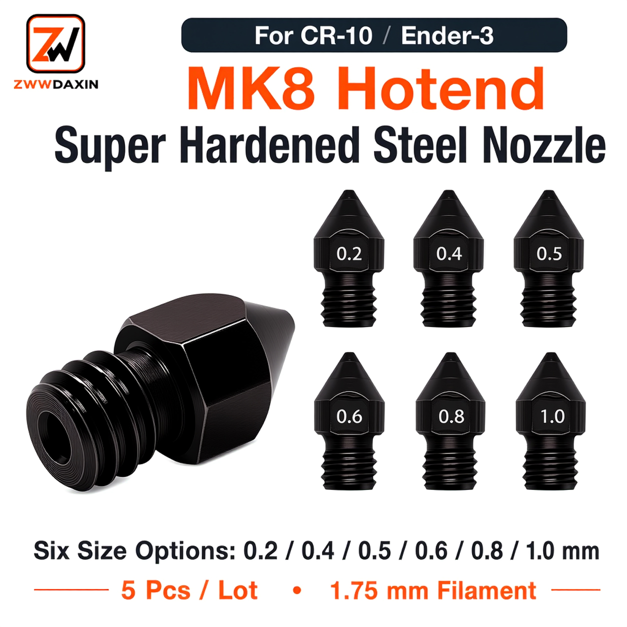 슈퍼 강화 강철 노즐 MK8 5개/로트 하드 리프랩 1 - 3D Printing Nozzle 리뷰 및 가격