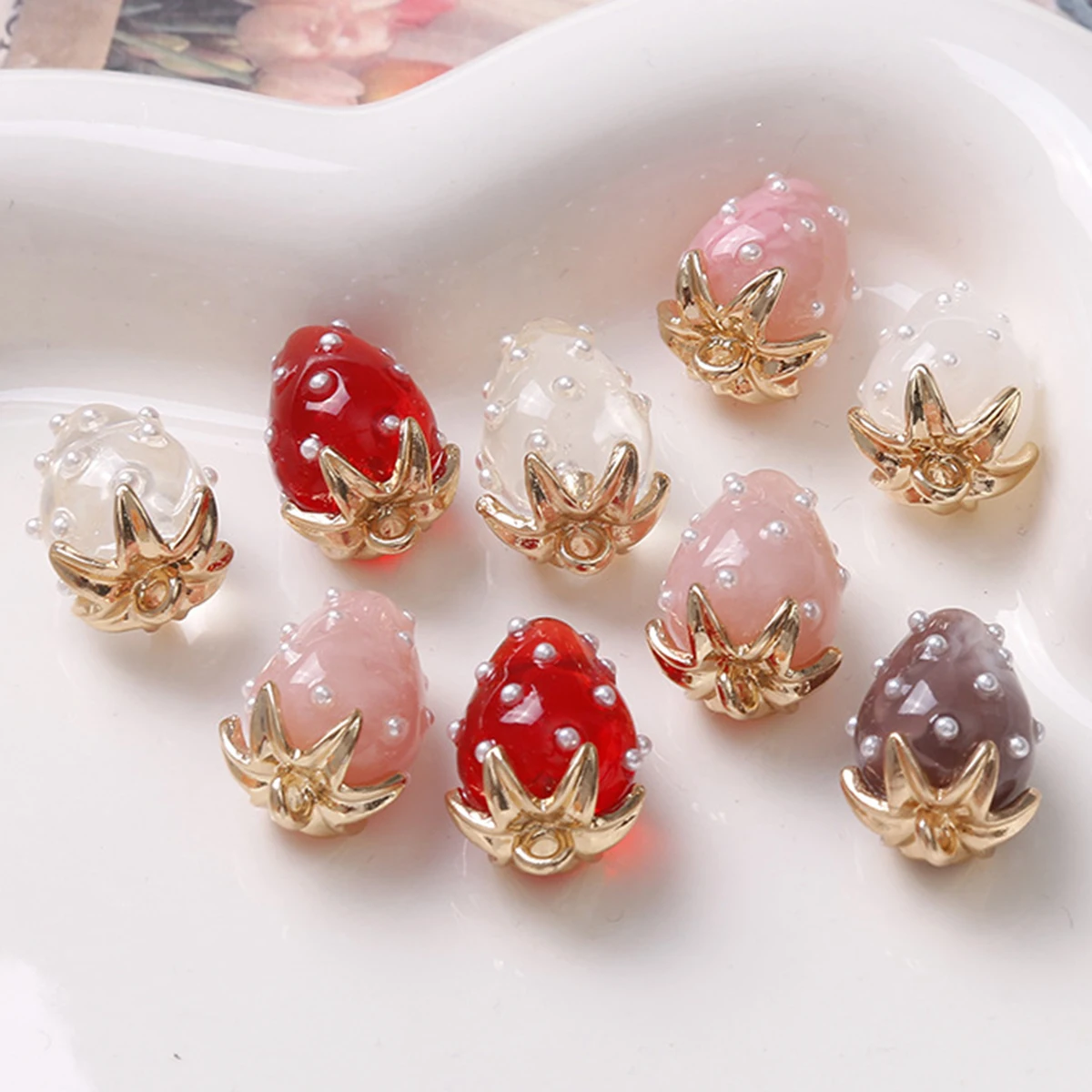 2Pcs 컬러 인쇄 3D 만화 딸기 모양 아크릴 수제  - 3D Printing Jewelry 리뷰 및 가격