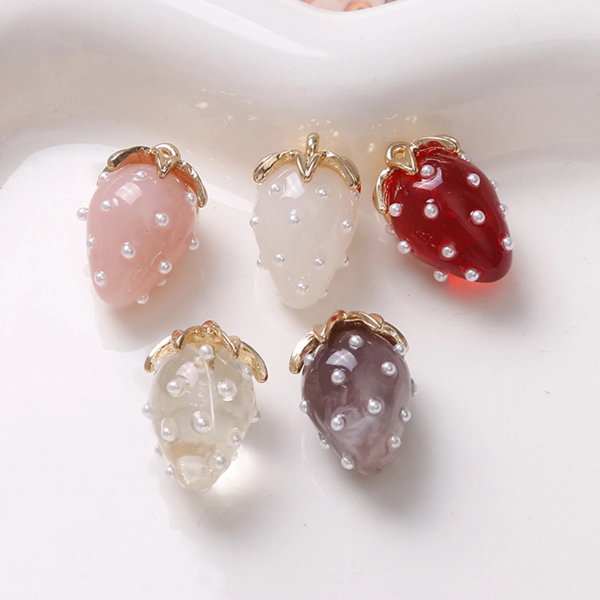 2Pcs 컬러 인쇄 3D 만화 딸기 모양 아크릴 수제  - 3D Printing Jewelry 리뷰 및 가격